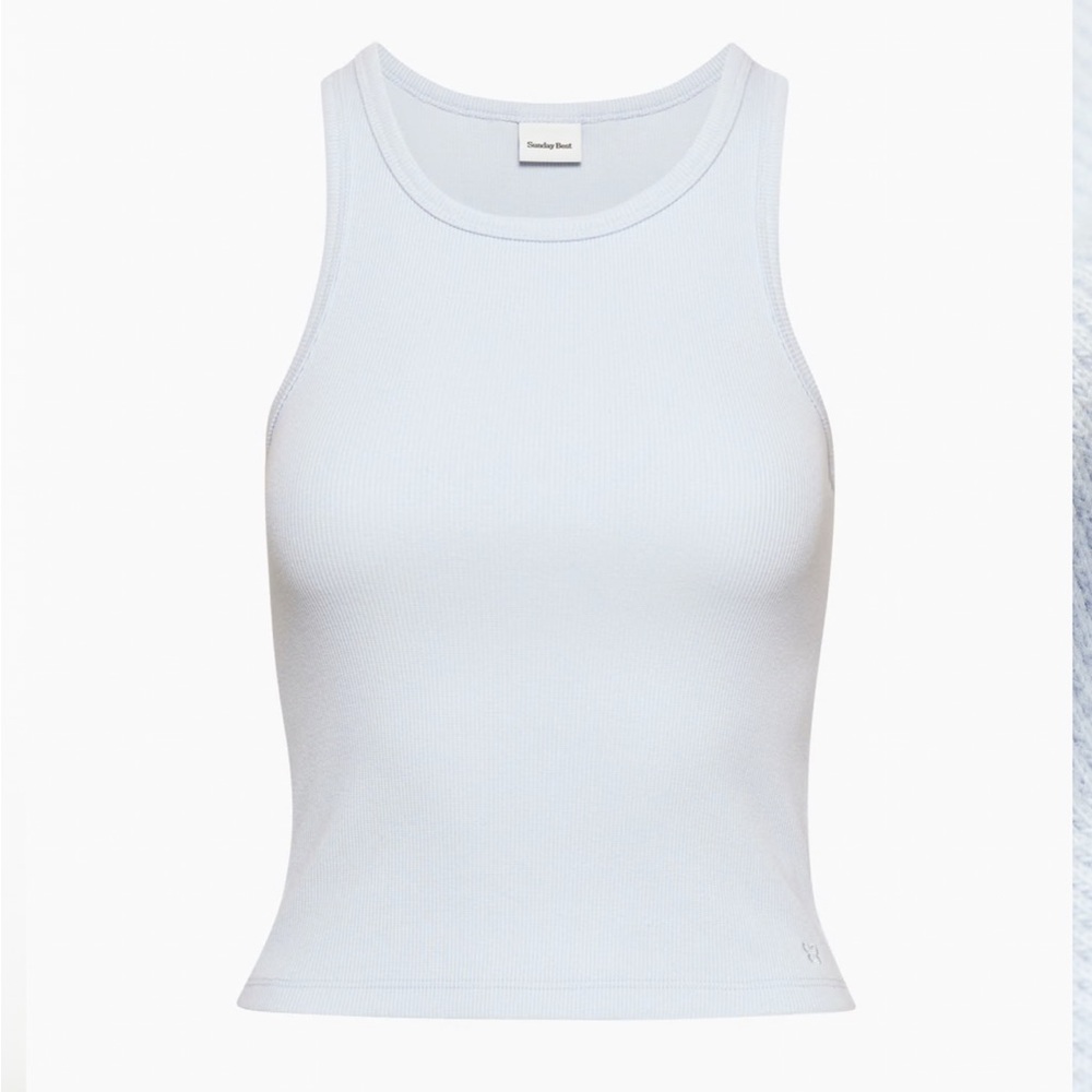 NWOT Aritzia Sunday Best light blue racerbank tank top